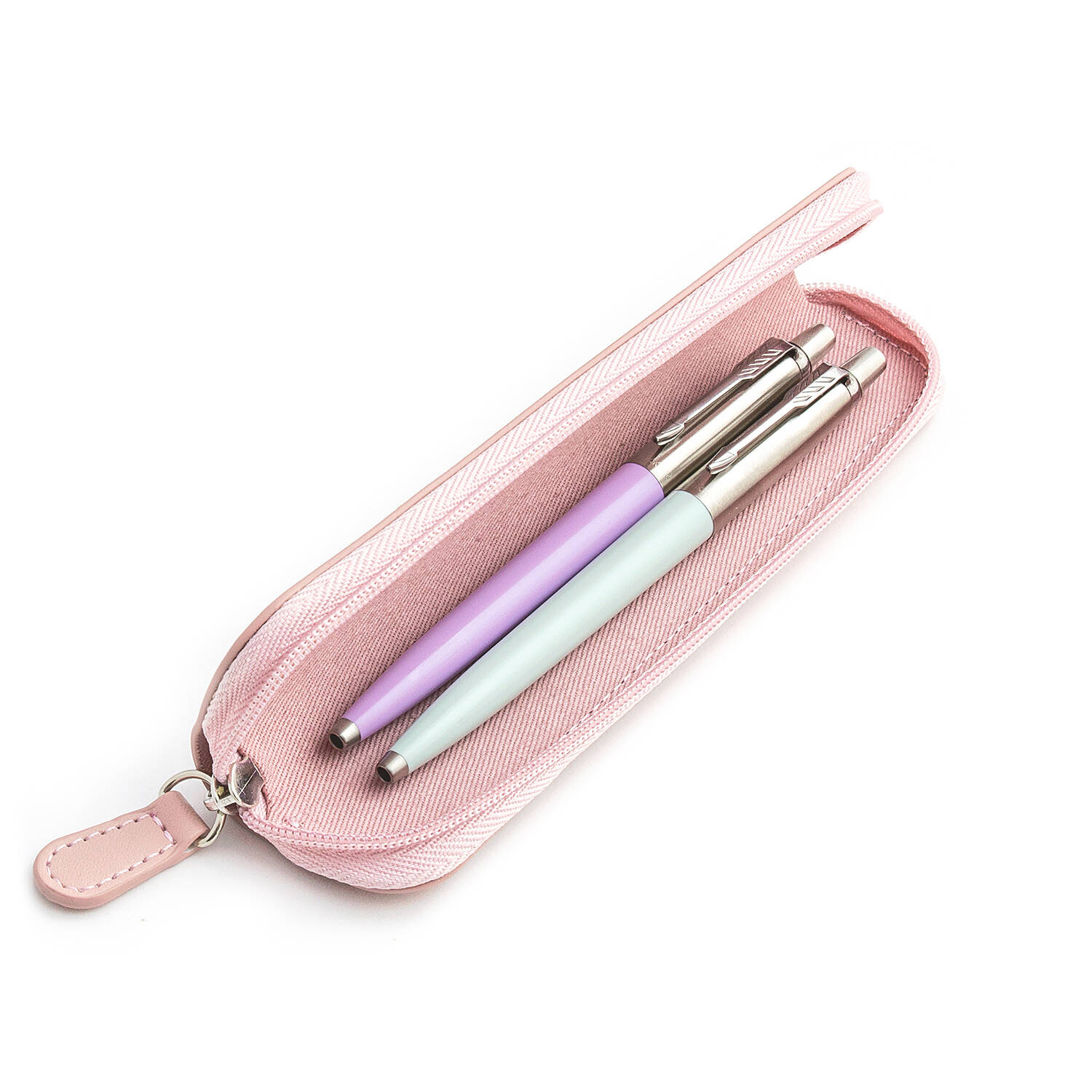Parker Jotter Originals Lilac ir Pastel Blue Tušinukų dovanų rinkinys su rožiniu dėklu