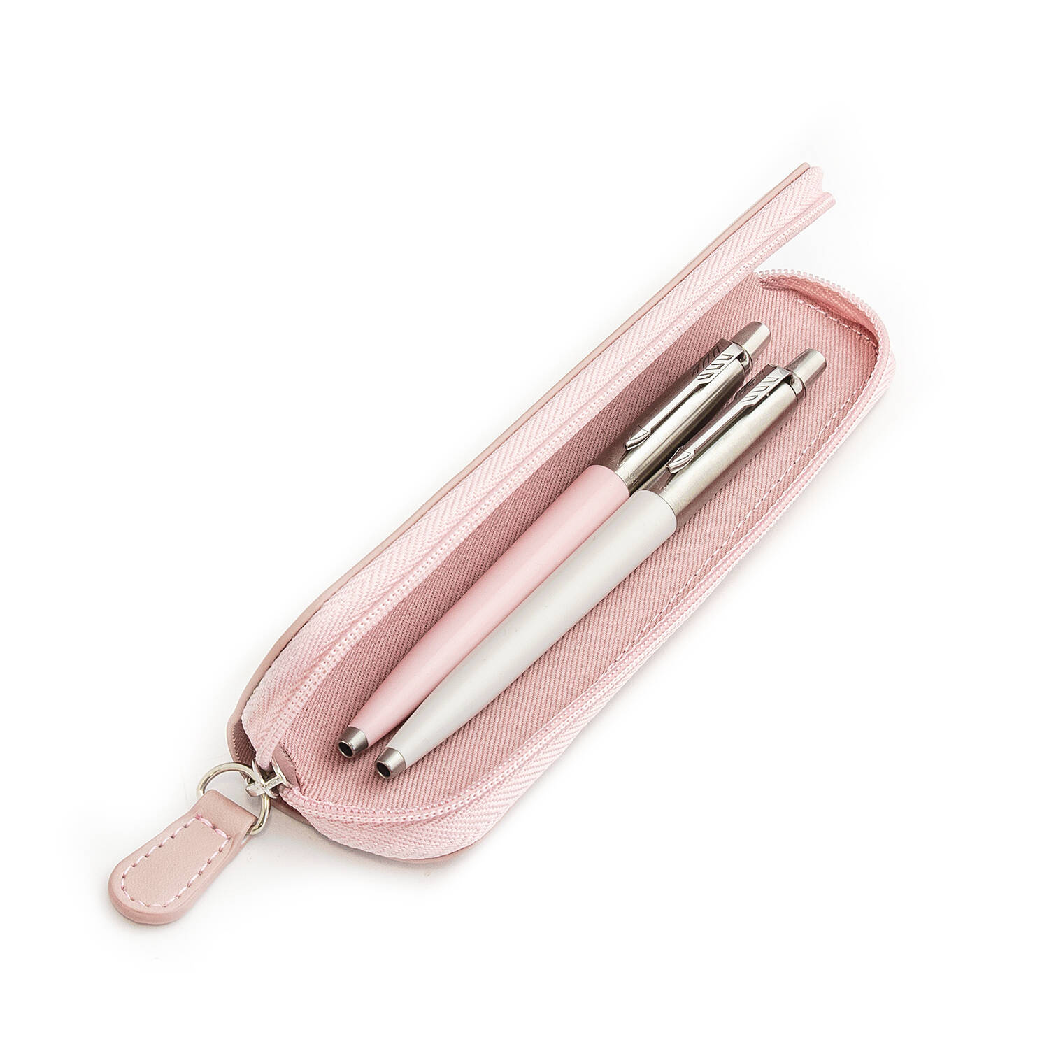 Parker Jotter Originals Pearl ir Pink Tušinukų dovanų rinkinys su rožiniu dėklu