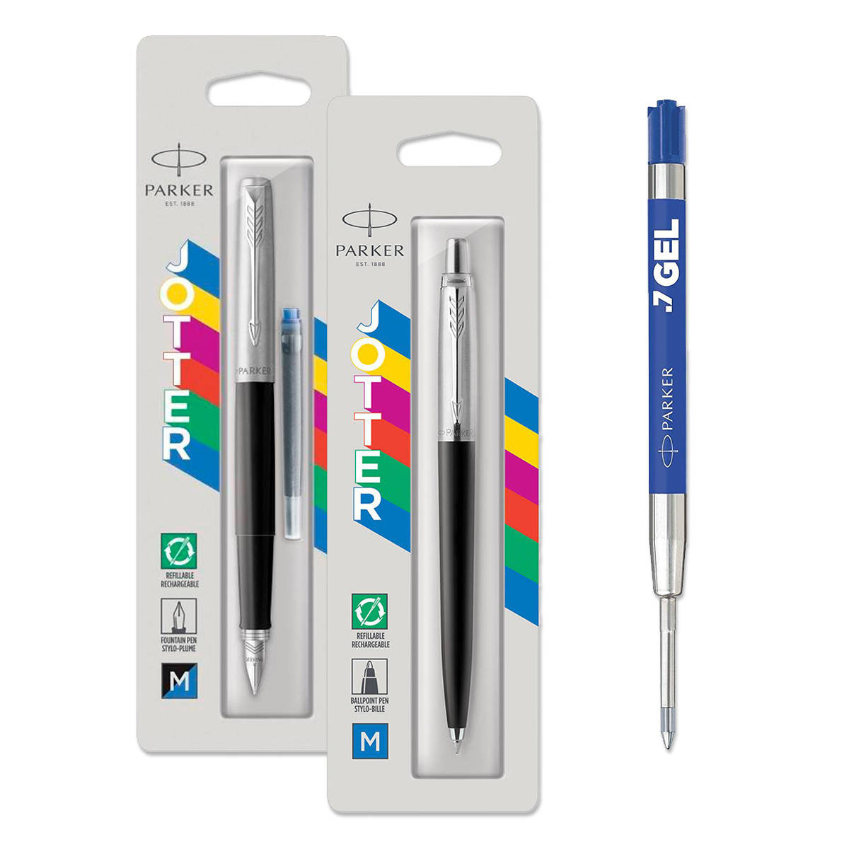 Parker Rinkinys: Jotter Originals Black Plunksnakotis + Tušinukas + 1 tušinuko papildymas Economy mėlynas