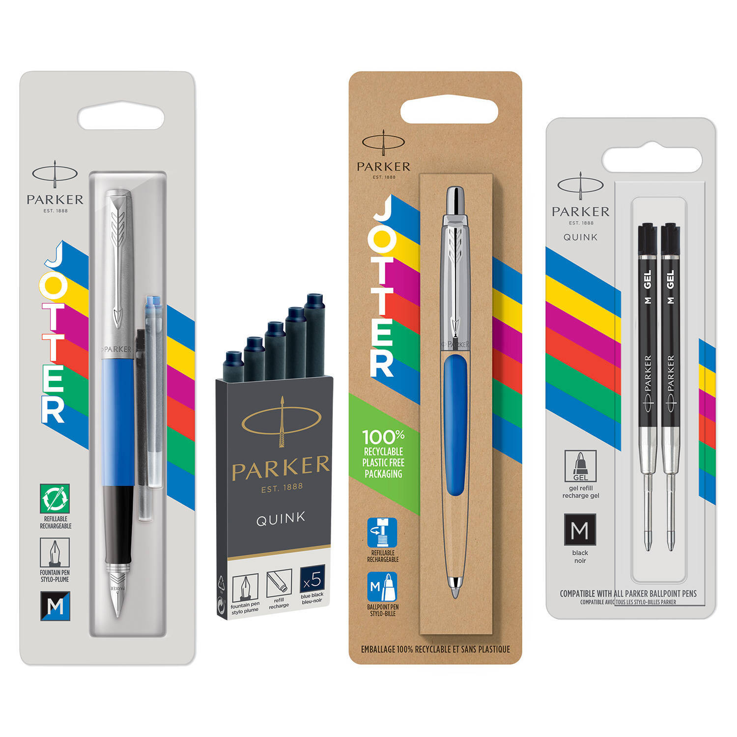 Parker Rinkinys: Plunksnakotis + Kapsulės + Tušinukas + Tušinuko papildymai 2096858+1950385+2076052+2136231