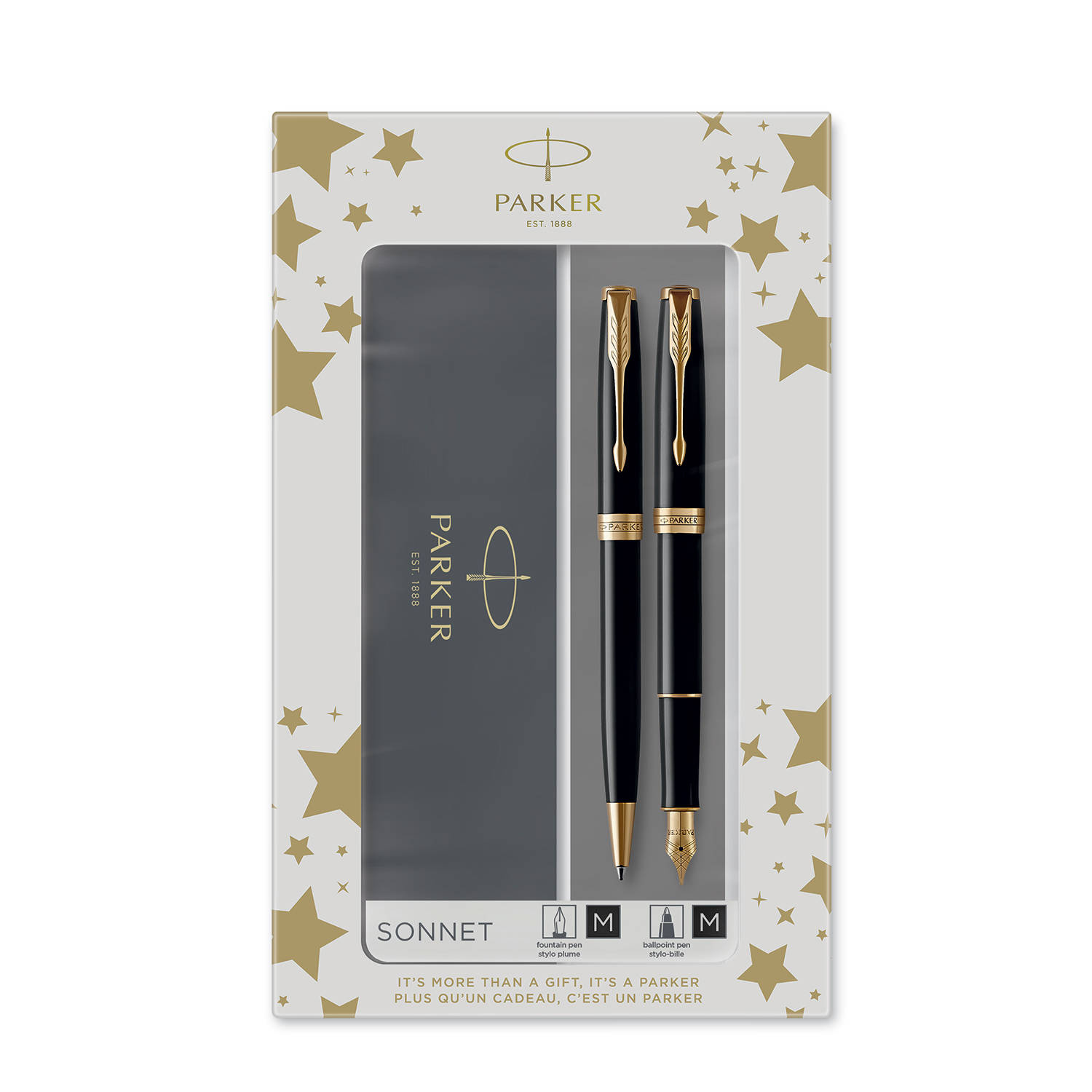Parker Rinkinys: Plunksnakotis + Tušinukas Sonnet Black GT - 2093371