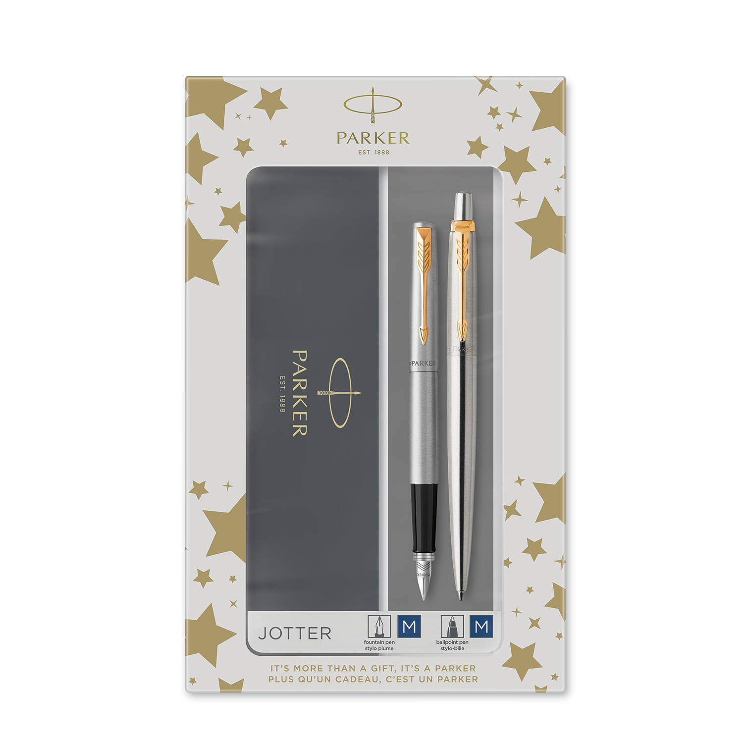 Parker Rinkinys: Plunksnakotis + Tušinukas Jotter Stainless Steel GT - 2093257
