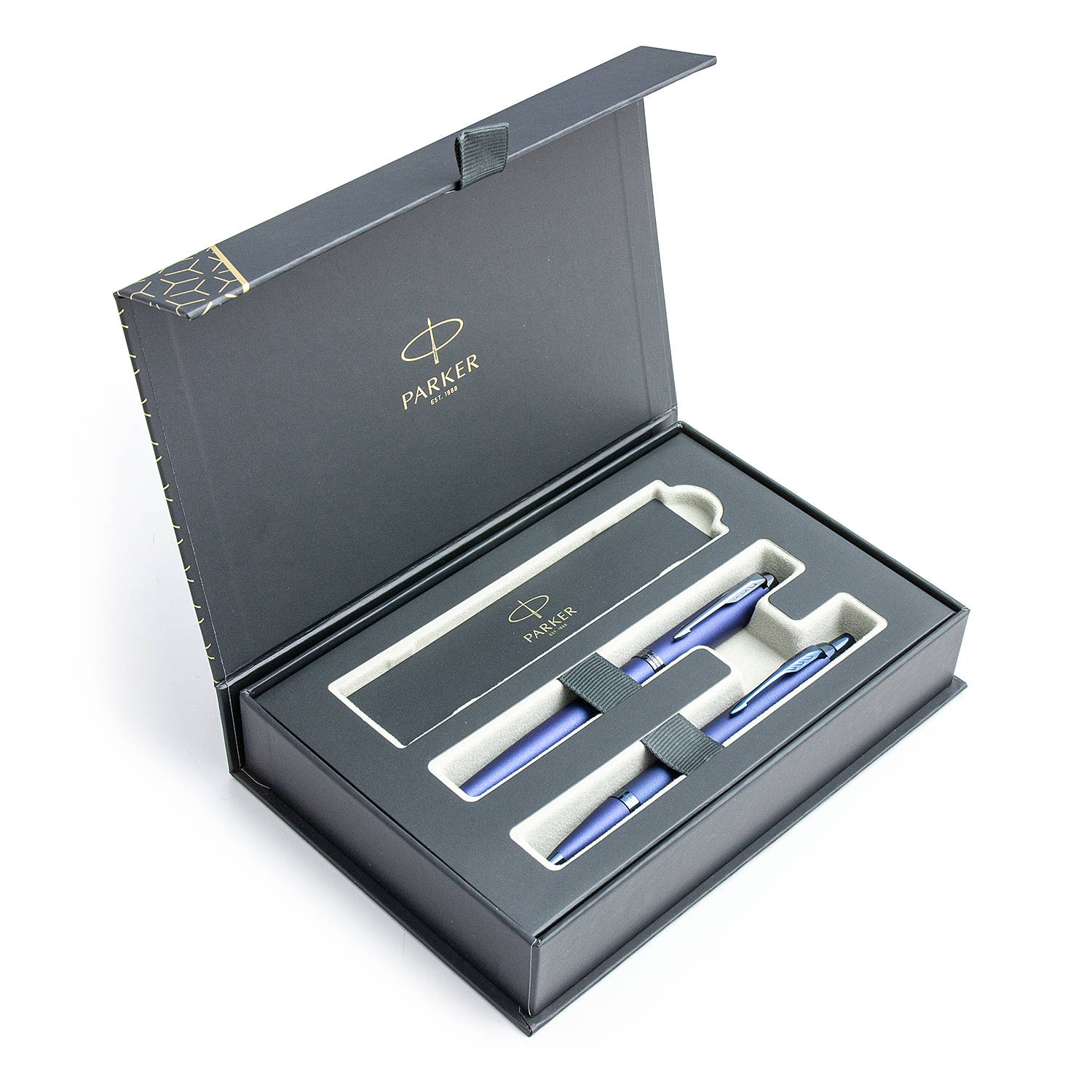 Parker IM Monochrome Blue Plunksnakočio + Tušinuko rinkinys 2172966 + 2172963 dovanų dėžutėje