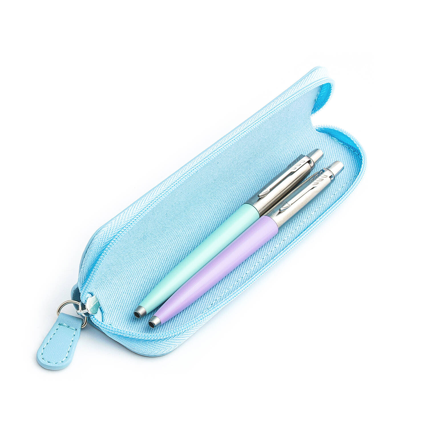 Parker Jotter Originals Mint ir Lilac Tušinukų dovanų rinkinys su mėlynu dėklu