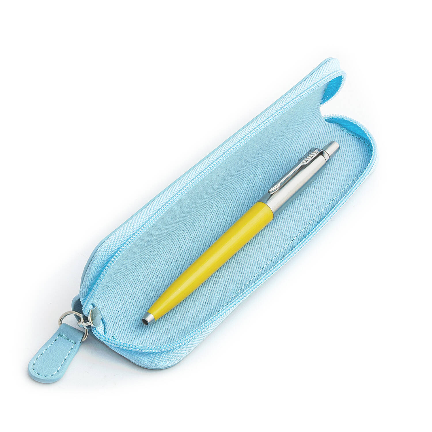 Parker Jotter Originals Yellow Tušinuko dovanų rinkinys su mėlynu dėklu