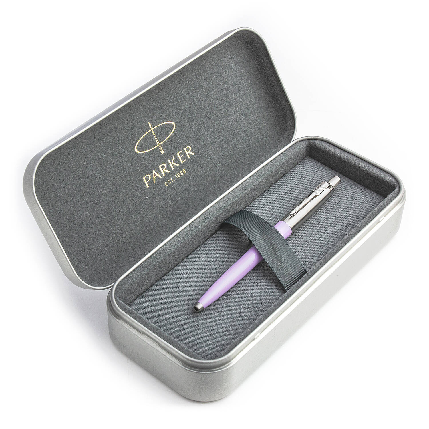 Parker Jotter Originals Lilac Tušinuko dovanų rinkinys metalinėje dėžutėje