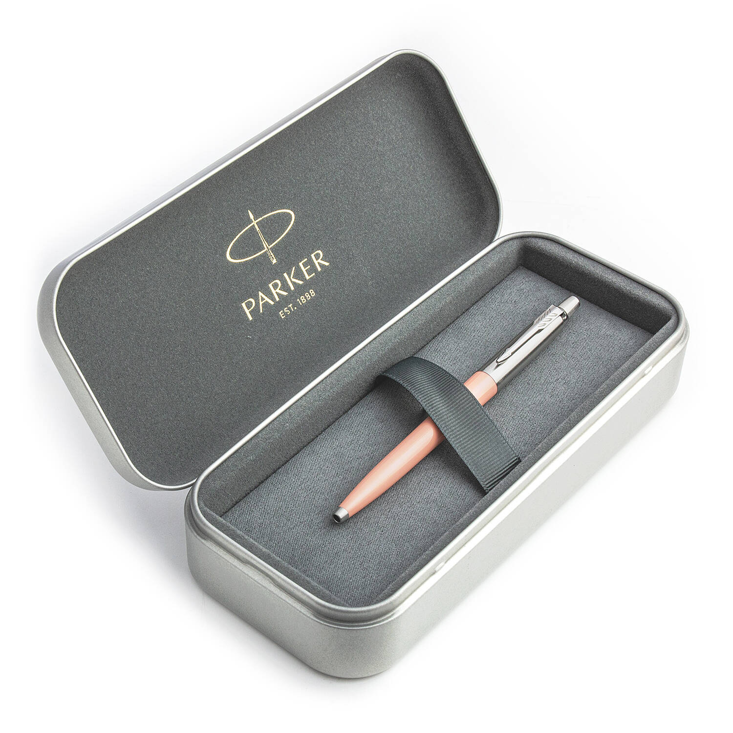 Parker Jotter Originals Pastel Pink Tušinuko dovanų rinkinys metalinėje dėžutėje