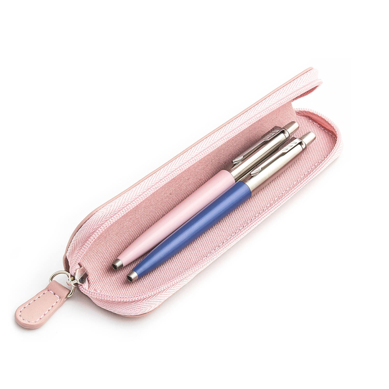 Parker Jotter Originals Pink ir Blue Tušinukų dovanų rinkinys su rožiniu dėklu