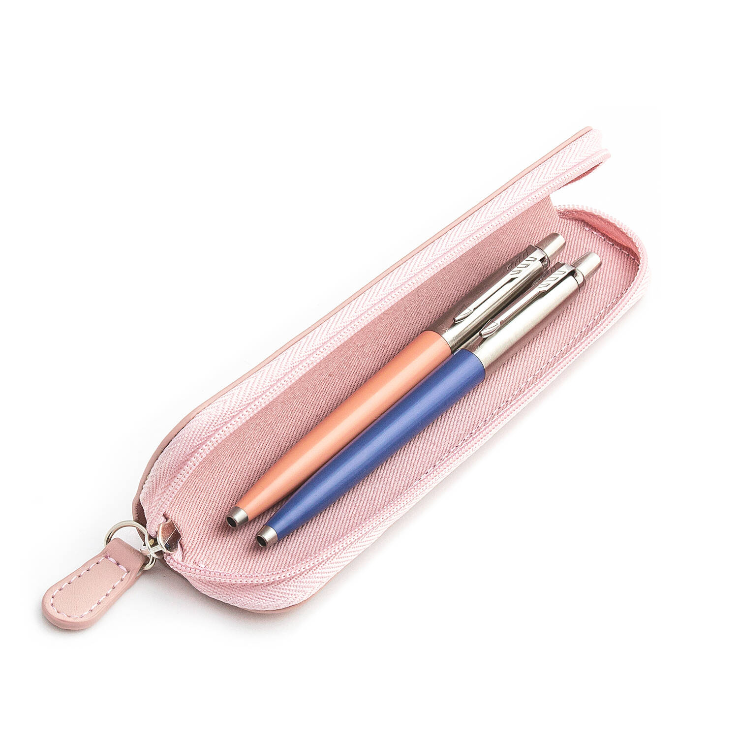 Parker Jotter Originals Powder Pink ir Blue Tušinukų dovanų rinkinys su rožiniu dėklu