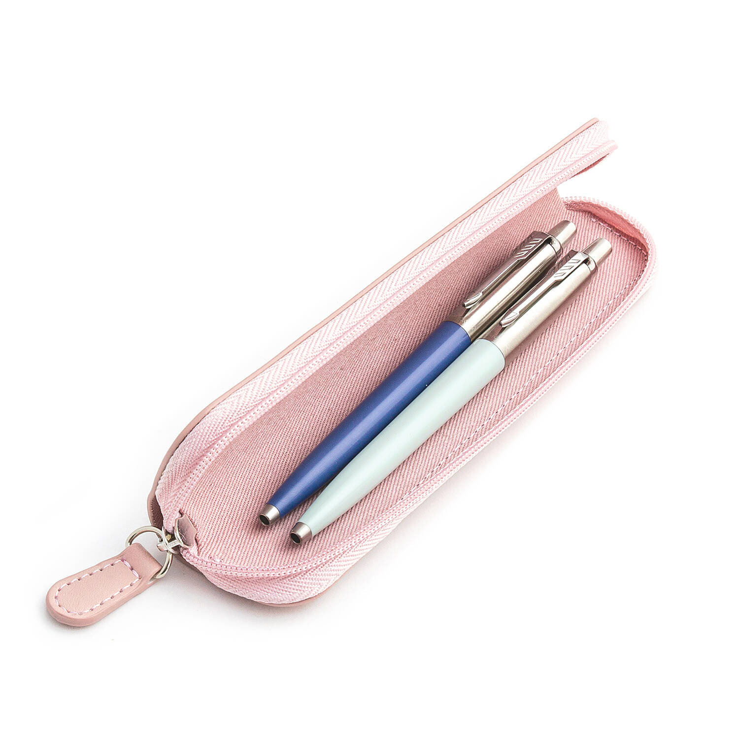 Parker Jotter Originals Blue ir Pastel Blue Tušinukų dovanų rinkinys su rožiniu dėklu