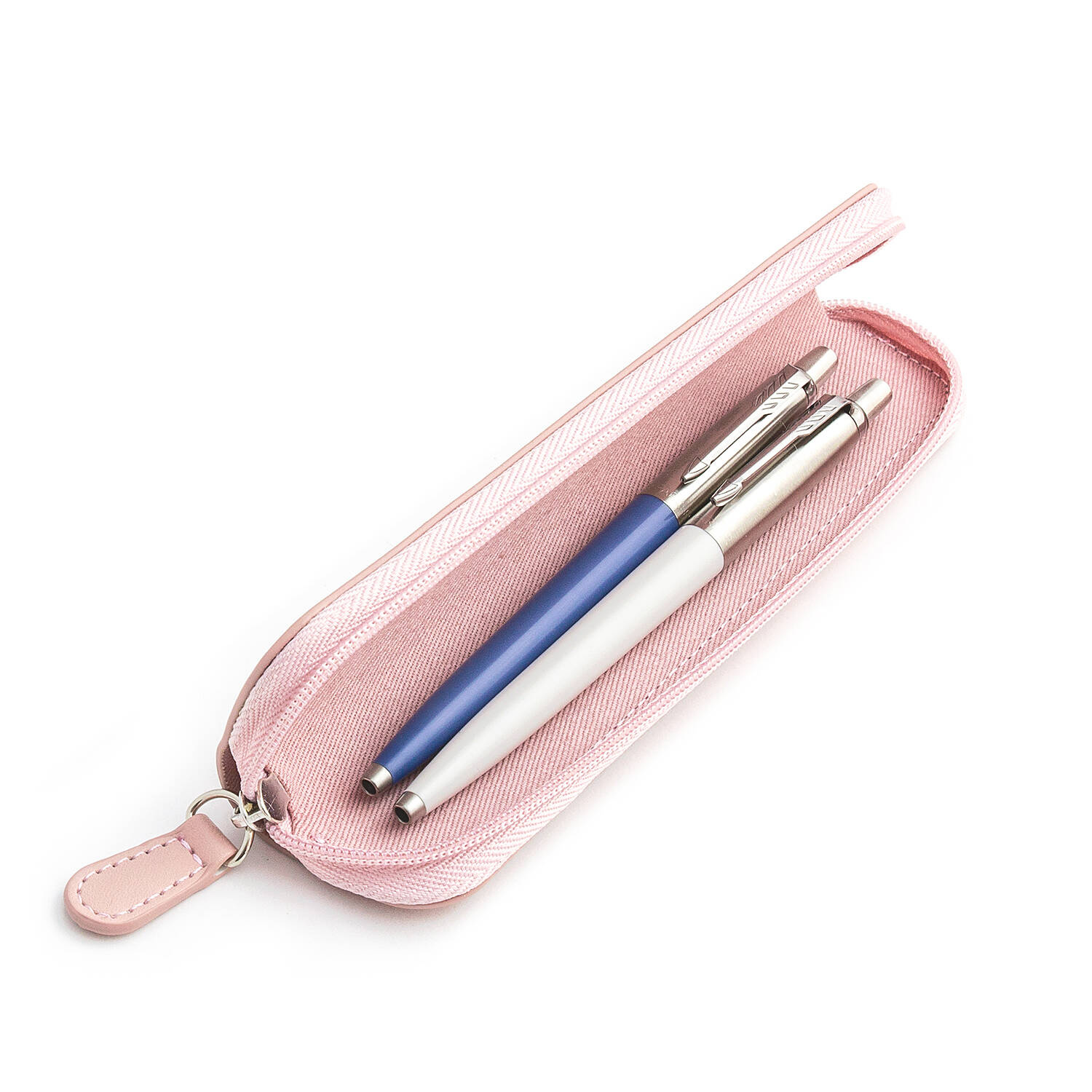 Parker Jotter Originals Blue ir Pearl Tušinukų dovanų rinkinys su rožiniu dėklu