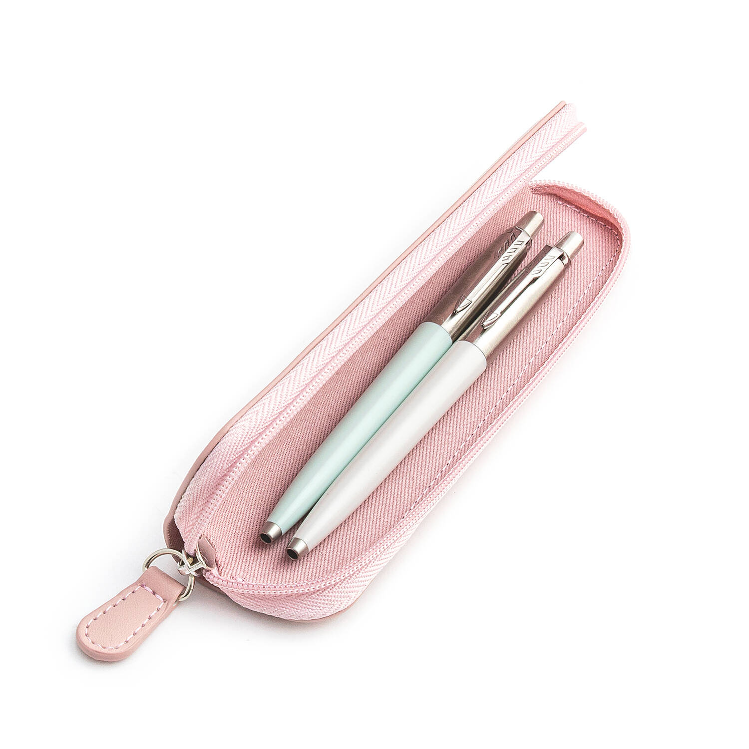 Parker Jotter Originals Pastel Blue ir Pearl Tušinukų dovanų rinkinys su rožiniu dėklu