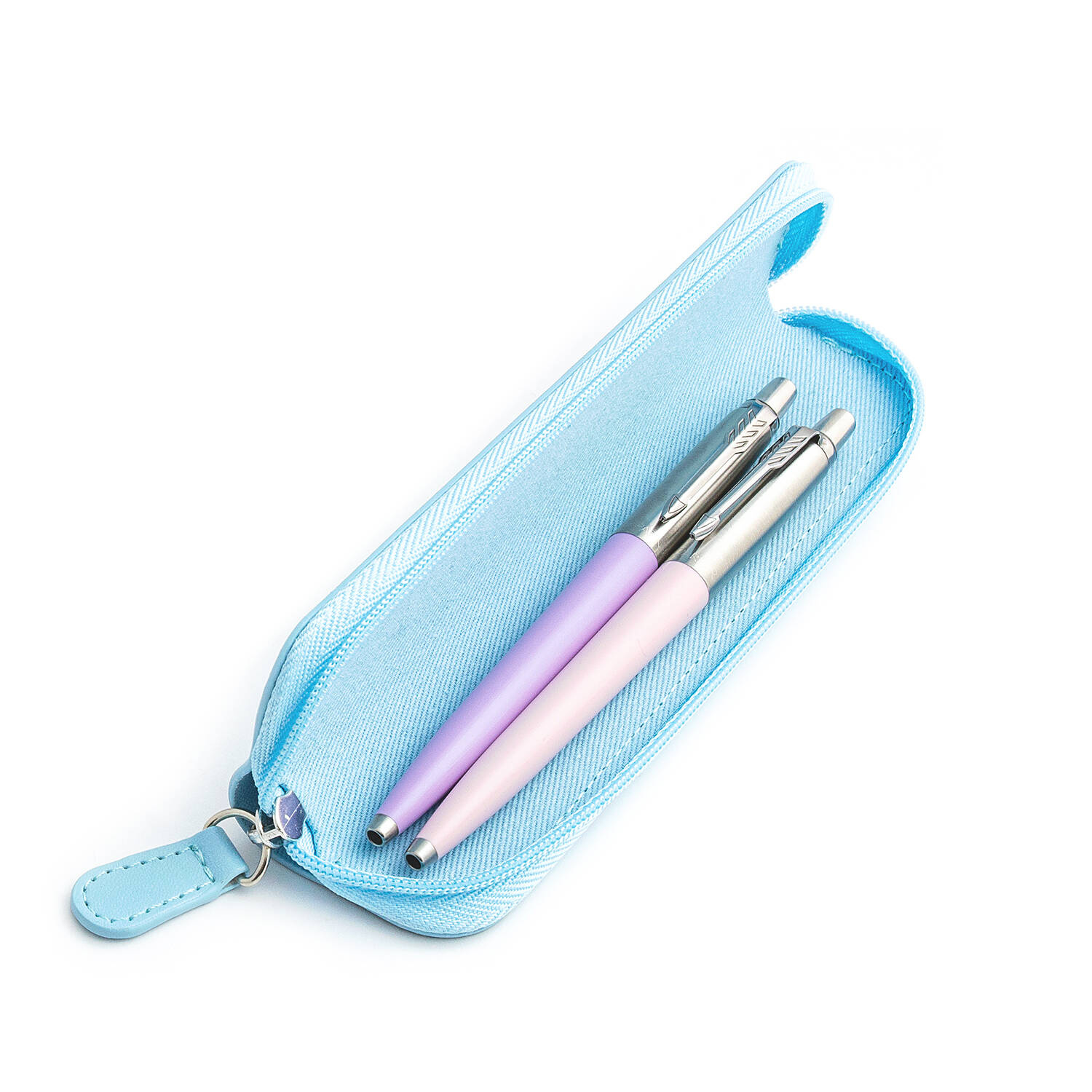 Parker Jotter Originals Lilac ir Pink Tušinukų dovanų rinkinys su mėlynu dėklu