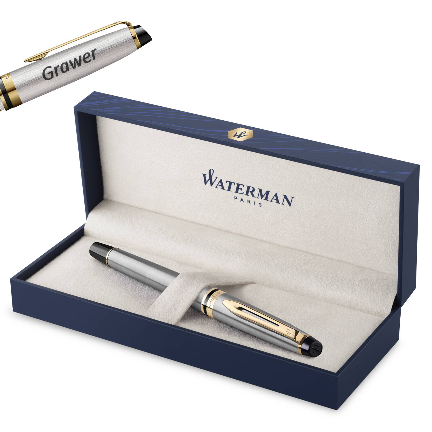 Waterman Expert Steel GT (M) Plunksnakotis su graviravimu