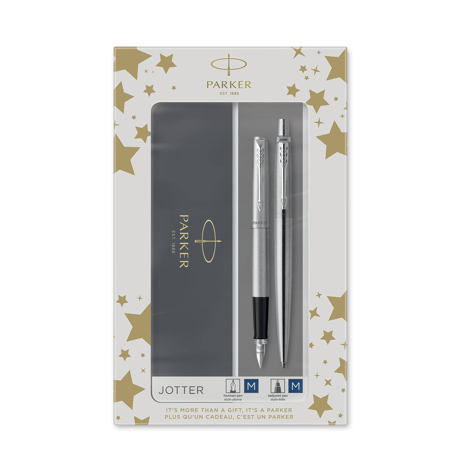 Parker Rinkinys: Plunksnakotis + Tušinukas Jotter Stainless Steel CT - 2093258