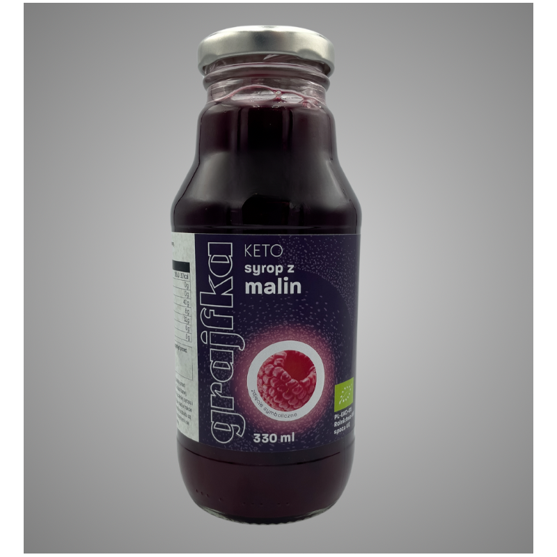 Ekologiškas KETO Trintų Aviečių Sirupas (330 ml) – Grajfka