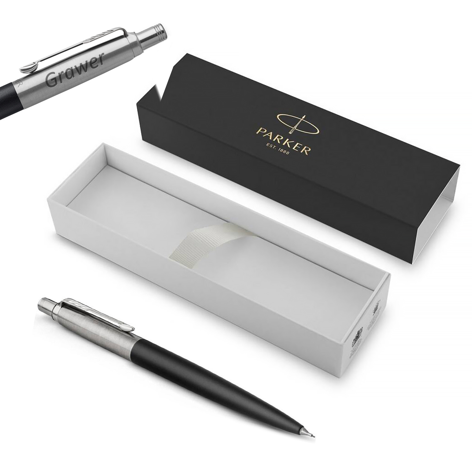 Automatinis pieštukas Parker Jotter Bond Street Black CT su graviravimu