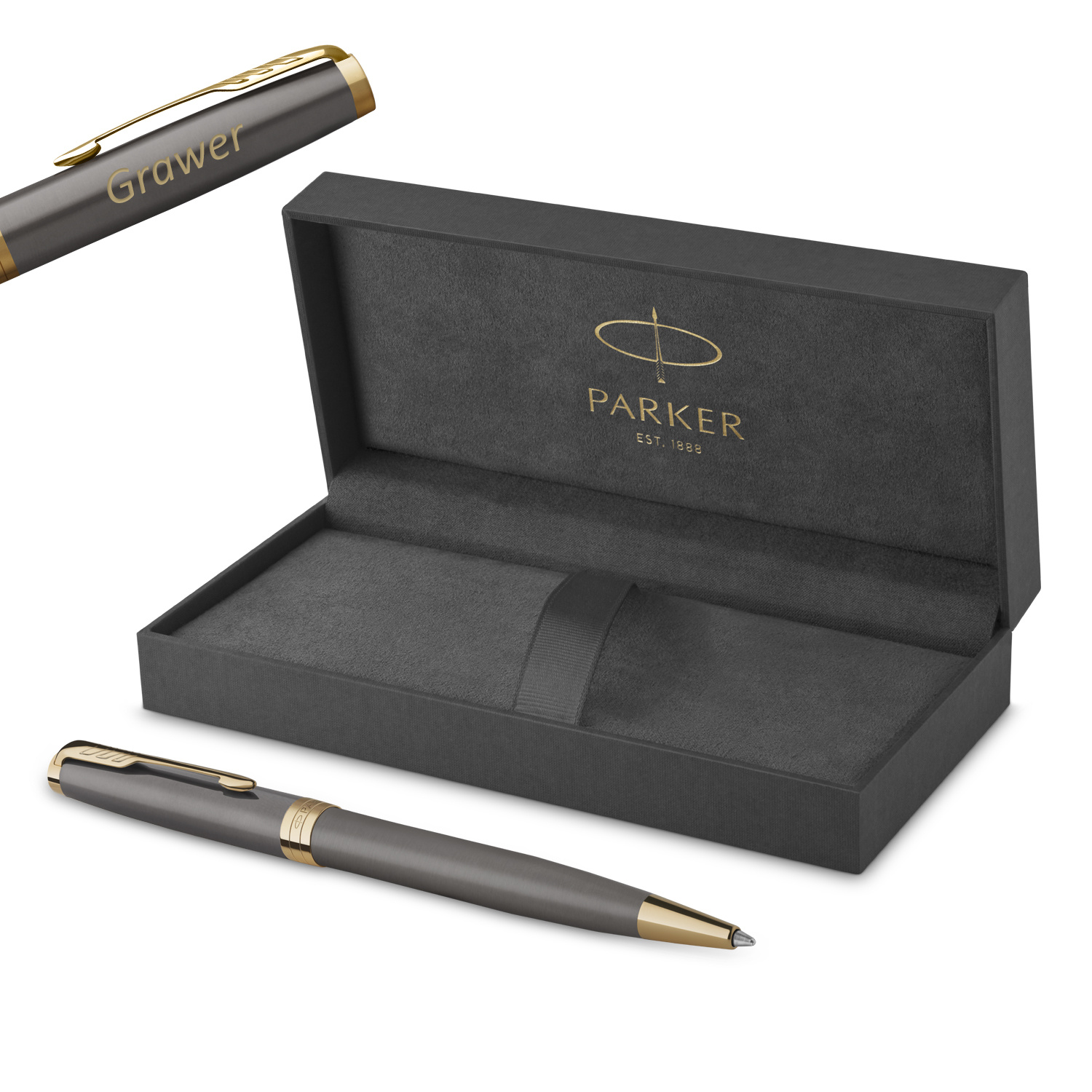 Parker Sonnet Core Grey GT rašiklis su graviravimu