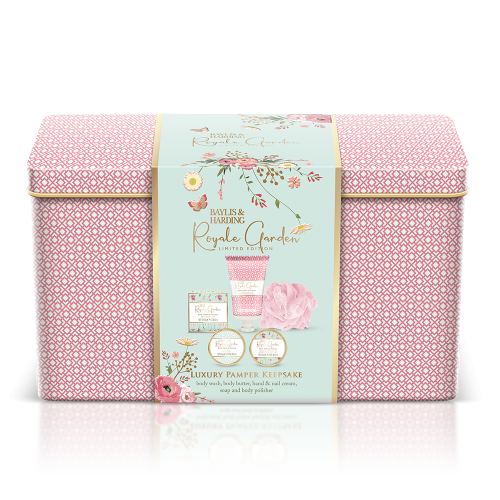 Baylis - Harding Dovanų rinkinys Royale Garden Rose, Poppy - Vanilla Luxury Pamper Keepsake Tin Gift Set