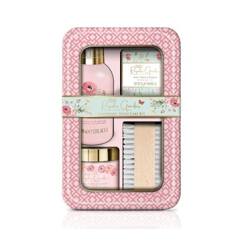 Baylis - Harding Nagų priežiūros priemonių rinkinys Royale Garden Rose, Poppy - Vanilla Luxury Pamper Keepsake Tin Gift Set