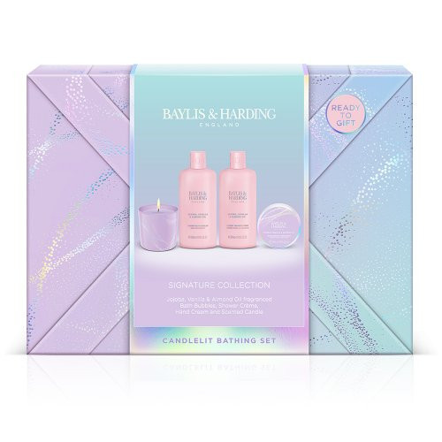 Baylis - Harding Kūno priežiūros rinkinys Jojoba, Vanilla - Almond Oil Gift Wrapped Candletlit Gift