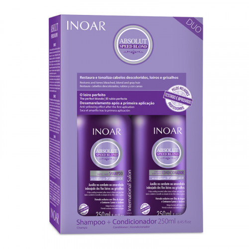 Inoar Speed Blond Duo Kit priemonių rinkinys šviesiems plaukams, 2x250ml