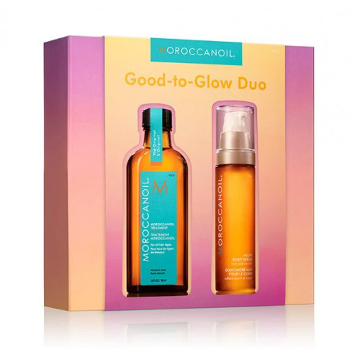 Moroccanoil Good - to - Glow Duo Original Spindesį suteikiantis rinkinys, Rinkinys