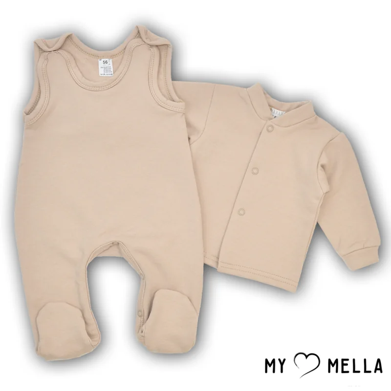 Šliaužtinukas ir marškinėliai pašiltintos medvilnės 56, 62 cm. Smėlinė : Dydžiai - 62, Spalva - Smėlinė
