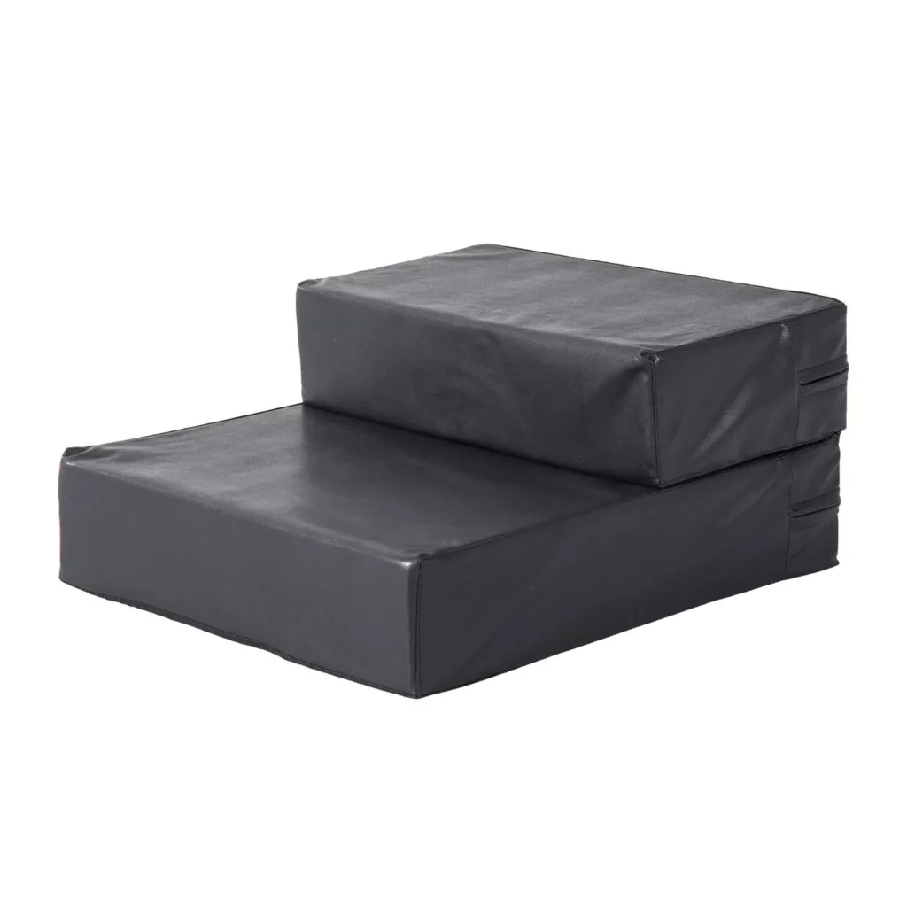 Laiptai naminiams gyvūnėliams su 2 pakopomis, laiptai šunims ir katėms, juodi, L45xW39xH20cm