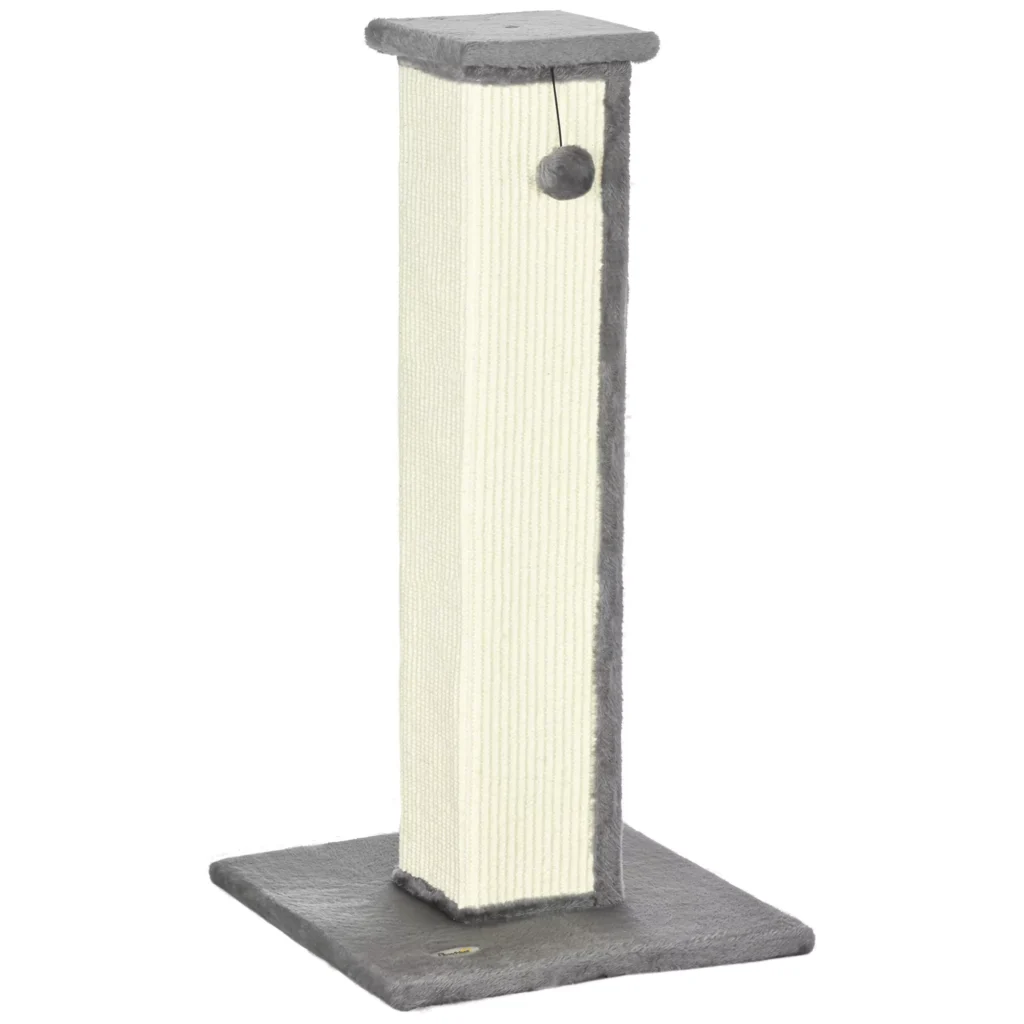 Kačių draskyklė katėms iki 5 kg, pilkos ir kreminės spalvos 81 cm