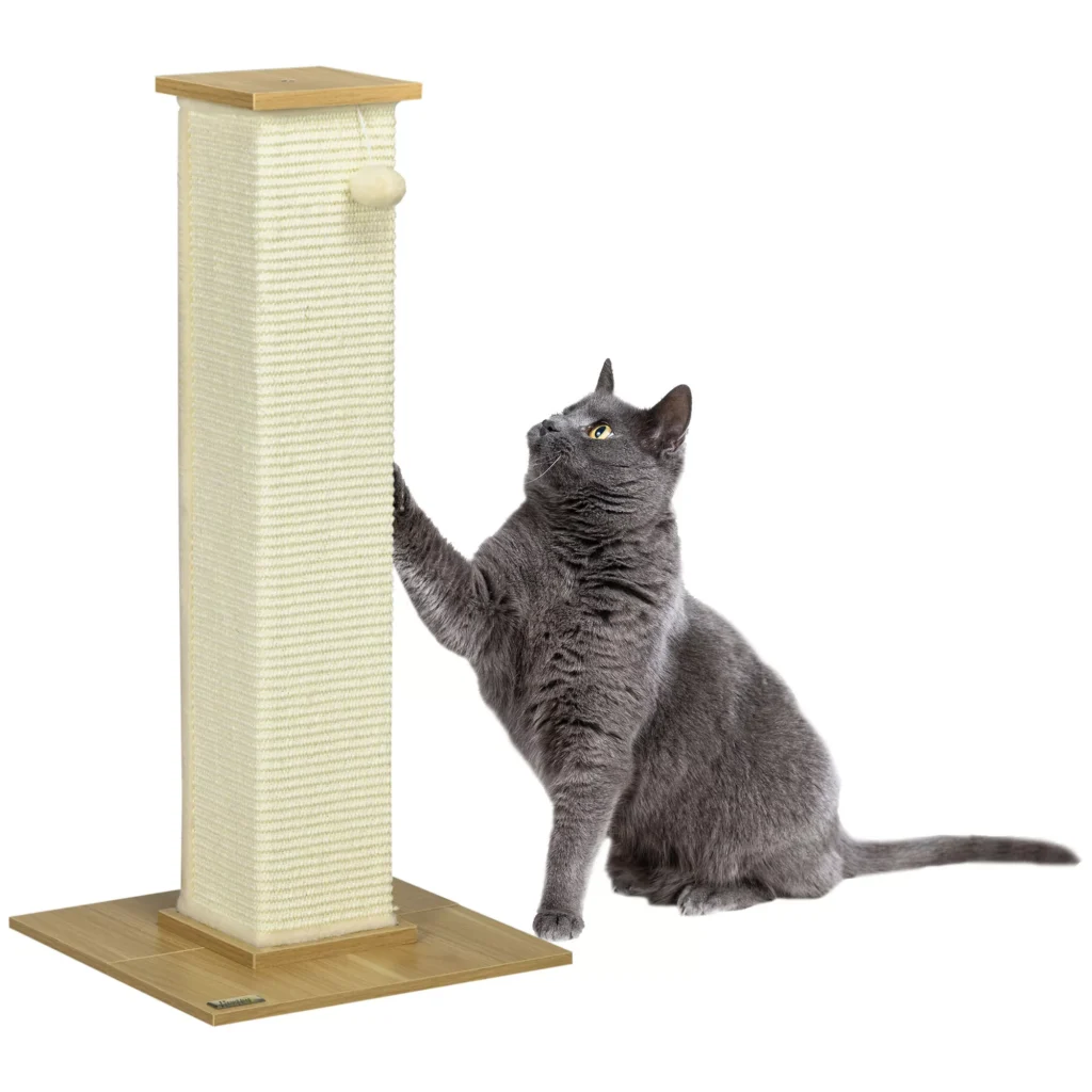 Maža draskyklė su kamuoliuku, kreminė 80 cm