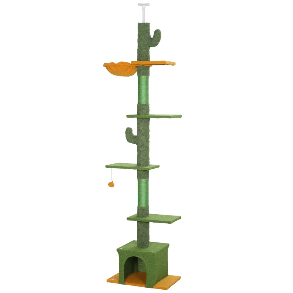 Aukšta draskyklė katėms 230-275 cm, žalia