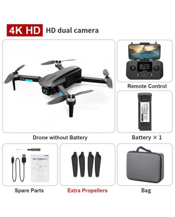 L700Pro Drone GPS 4K Profesionalus Dviguba HD Kamera Dronai Aerofotografija Bešepetėlis Variklis Sulankstomas keturkopteris RC