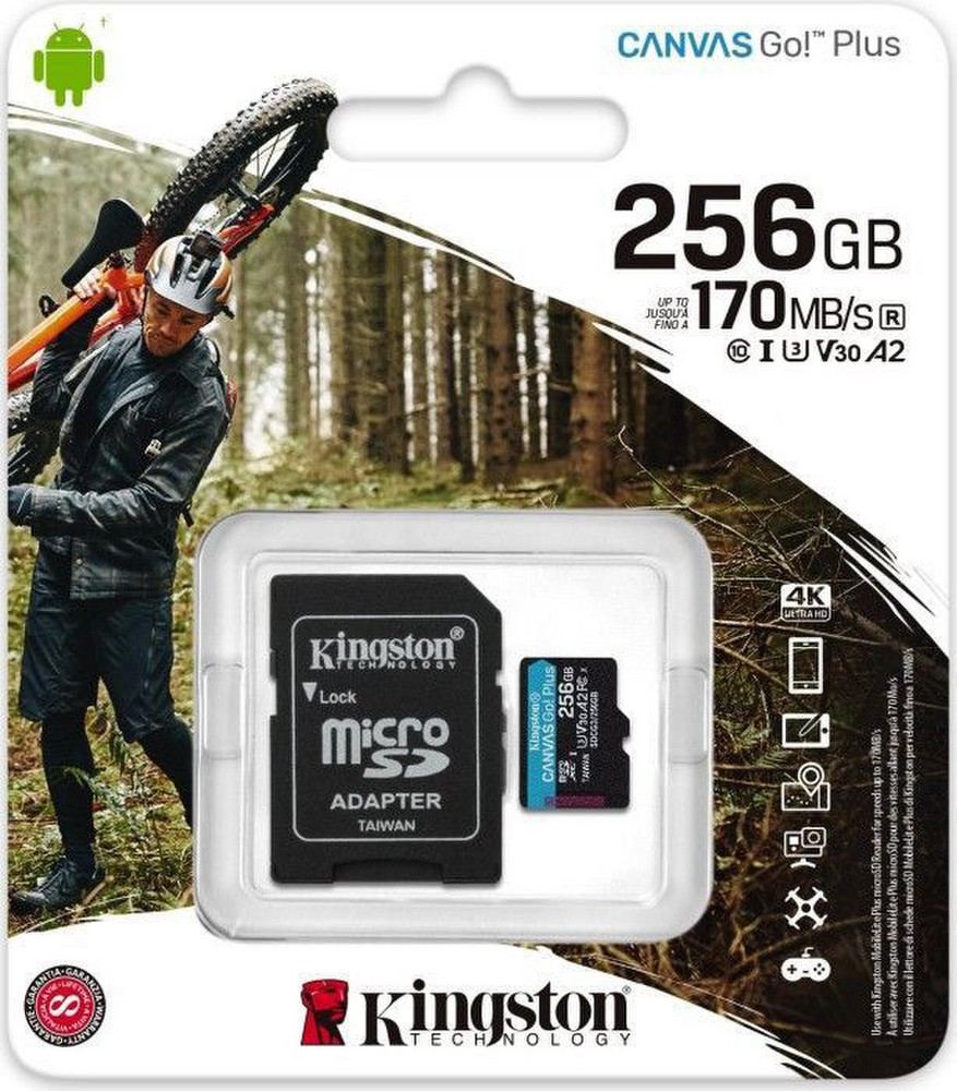 KINGSTON 256GB microSD 170R (su adapteriu)