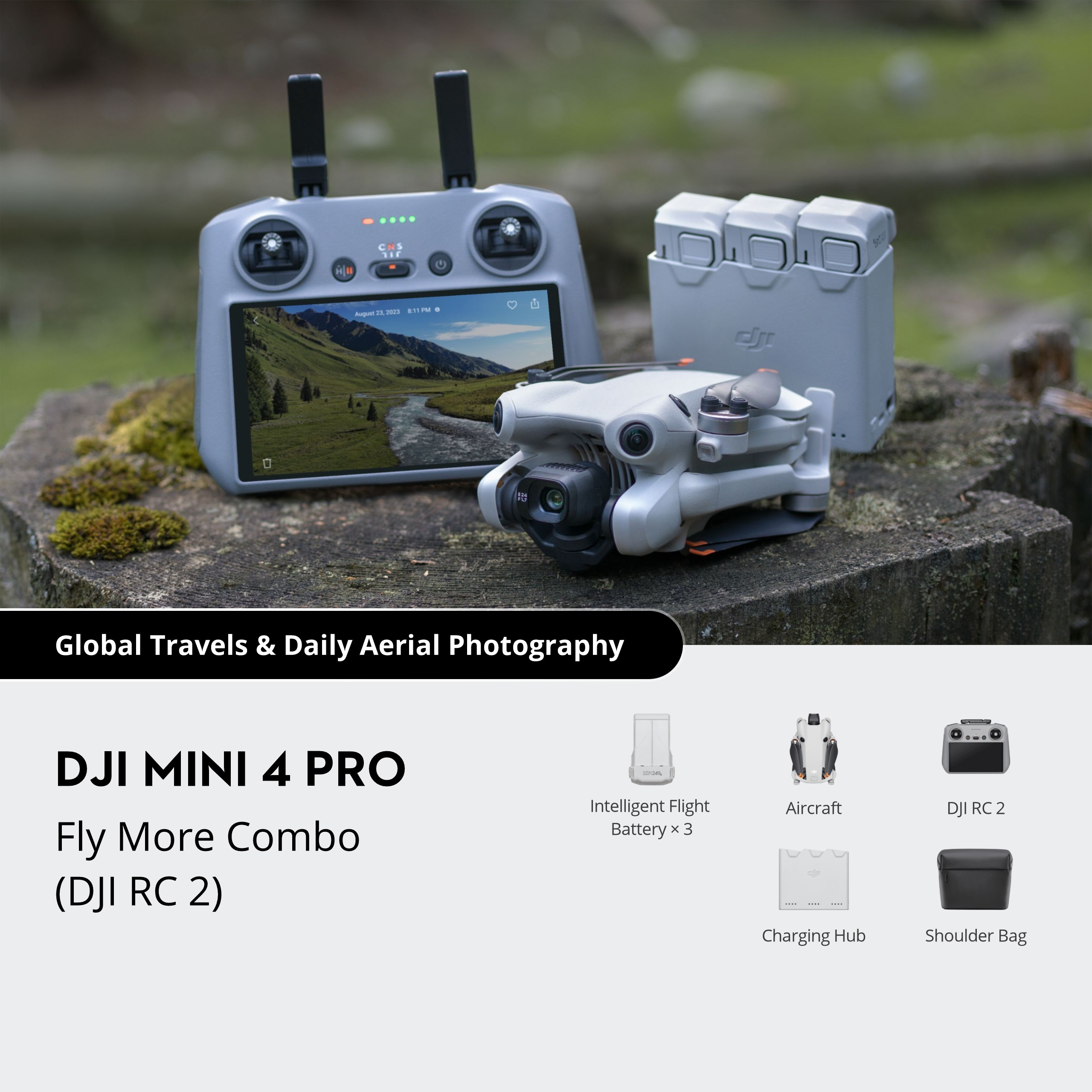 DJI Mini 4 Pro Fly More Combo (DJI RC 2)+DOVANA