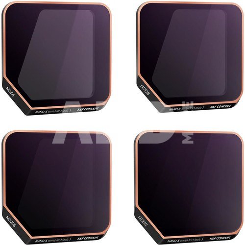 K&F For DJI Mavic 3, 4pcs Filter Sets (ND64+ND128+ND256+ND512)