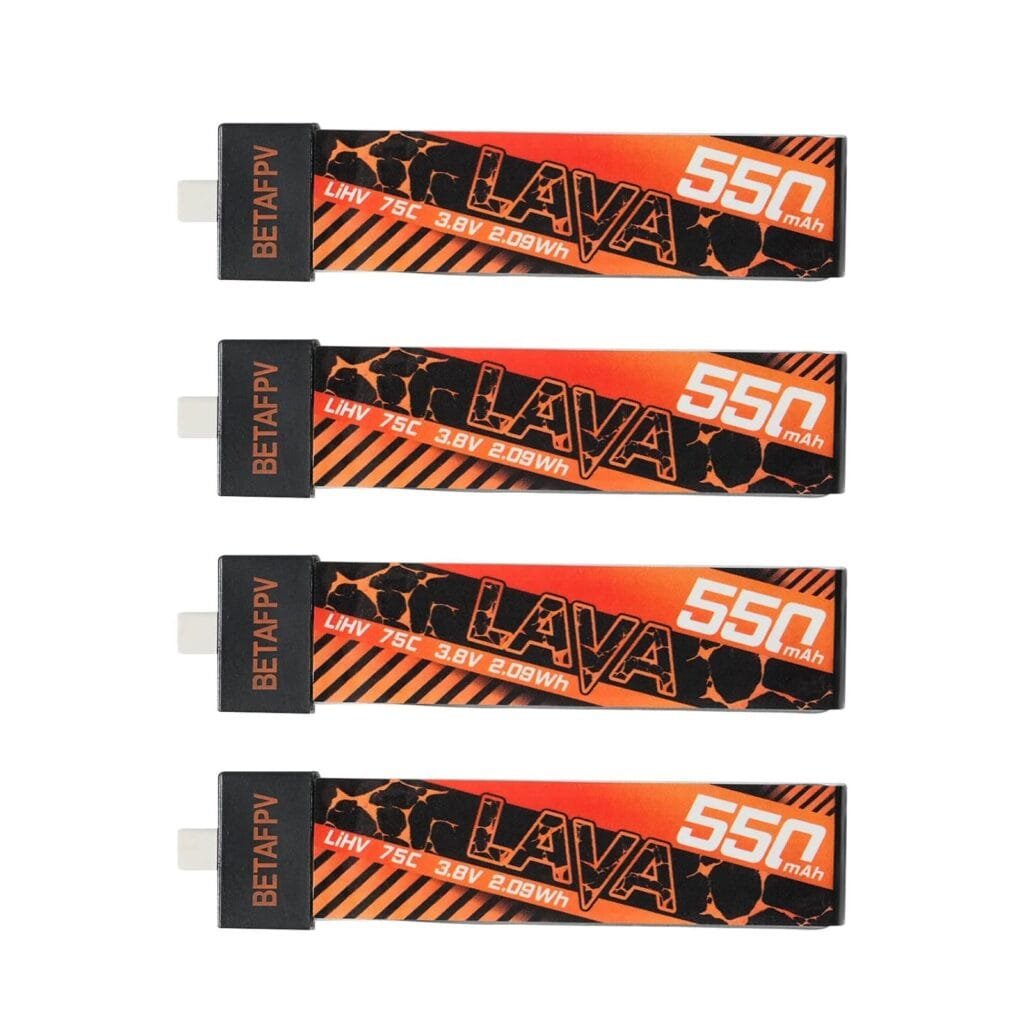 Baterija BETAFPV LAVA 1S 550mAh 75C - BT2.0 (4vnt)