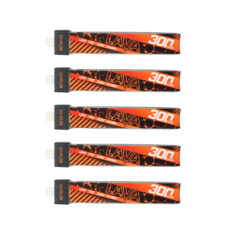 Baterija BETAFPV LAVA 1S 300mAh 75C - BT2.0 (5vnt)