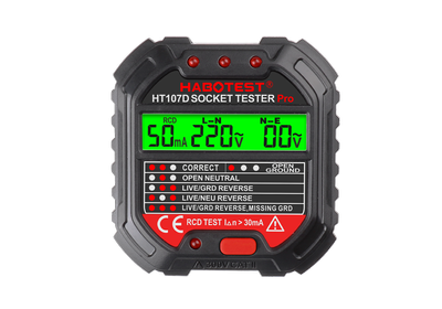 "Habotest HT107D" lizdų testeris su skaitmeniniu ekranu