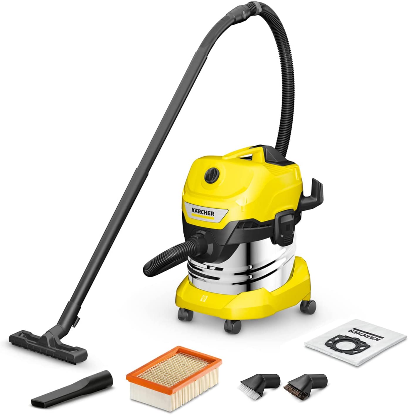 Sauso ir drėgno valymo dulkių siurblys KARCHER WD 4 S V-20/5/22, 1000 W, 20 l