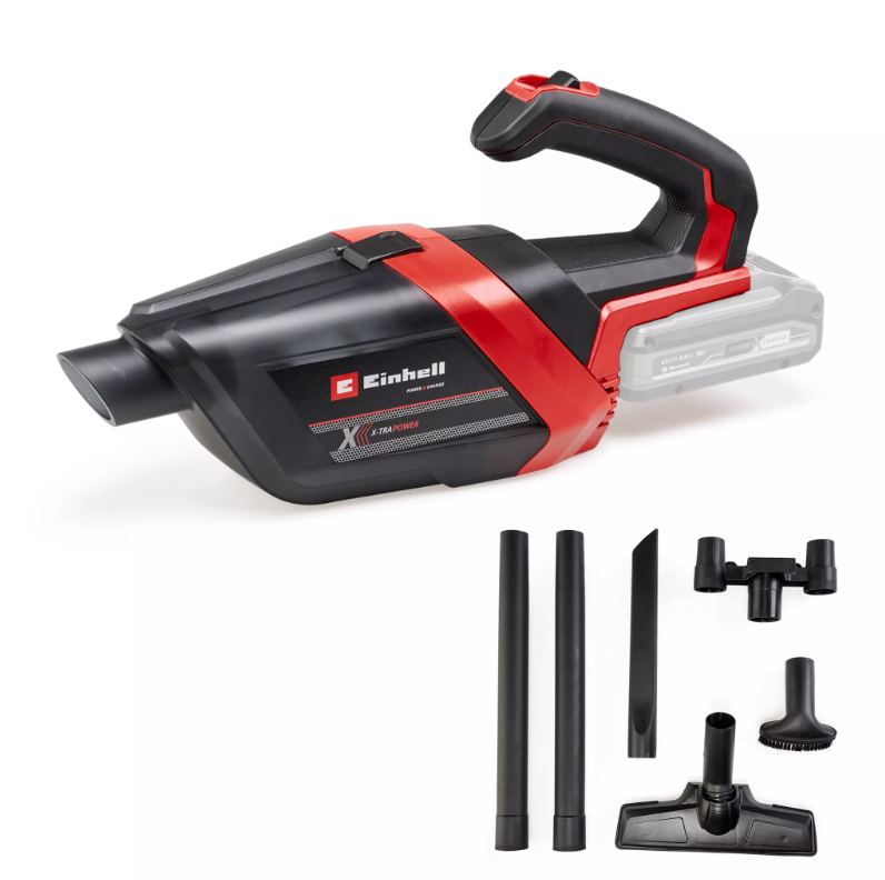 Akumuliatorinis dulkių siurblys EINHELL TE-HV 18/06 Li-Solo, 18 V, 72 mbar, 0,6 l, be akumuliator.