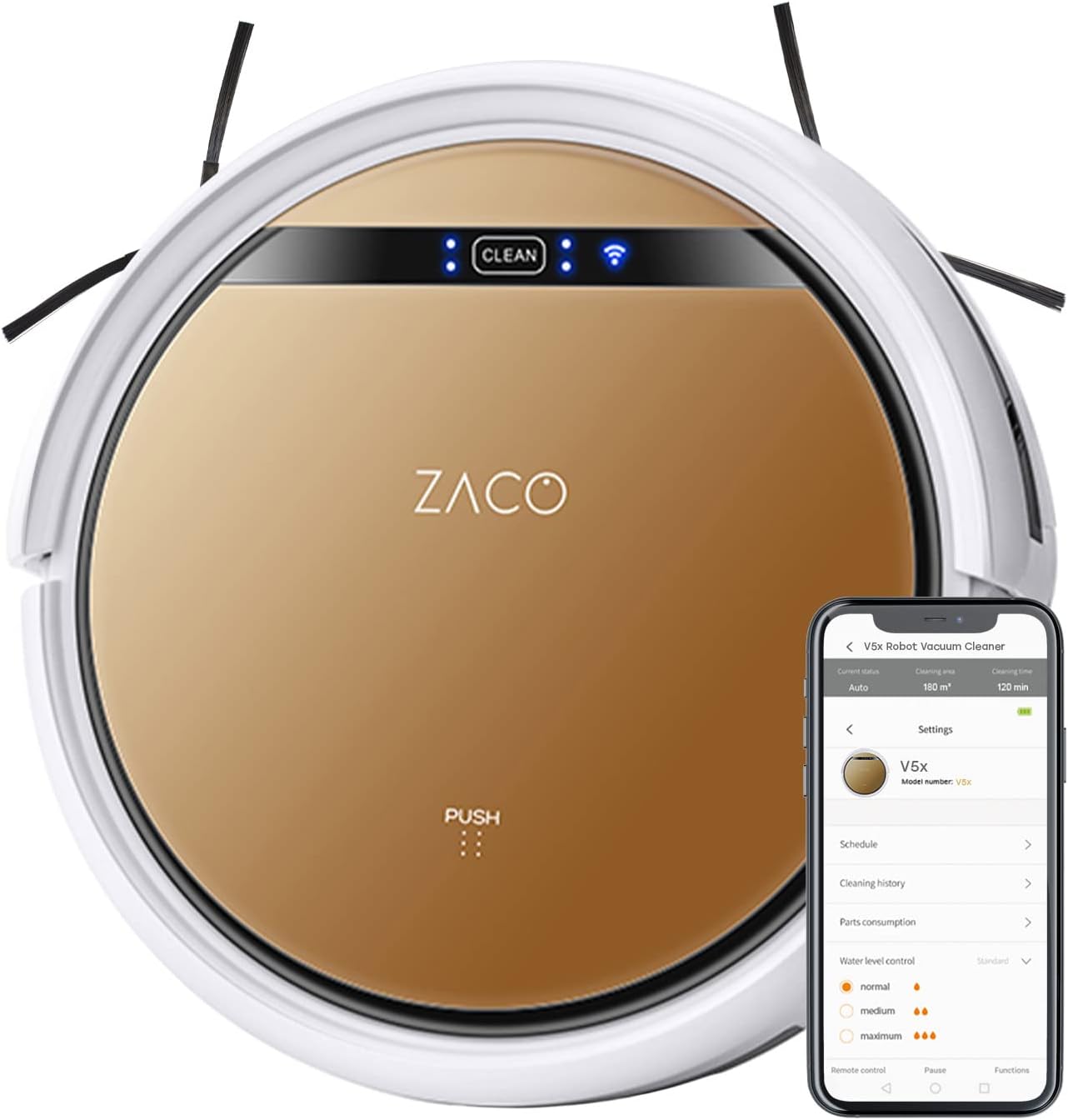 Dulkių siurblys robotas Zaco V5x, wet & Dry, golden Prekė - 501902