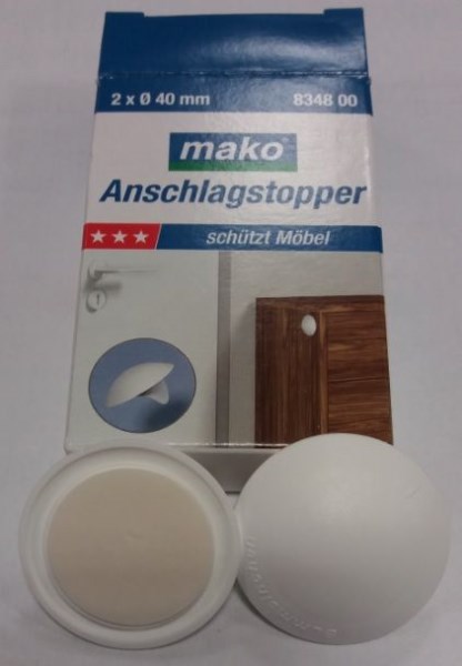 Atrama durų lipni balta Ø 40 mm 2 vnt Mako