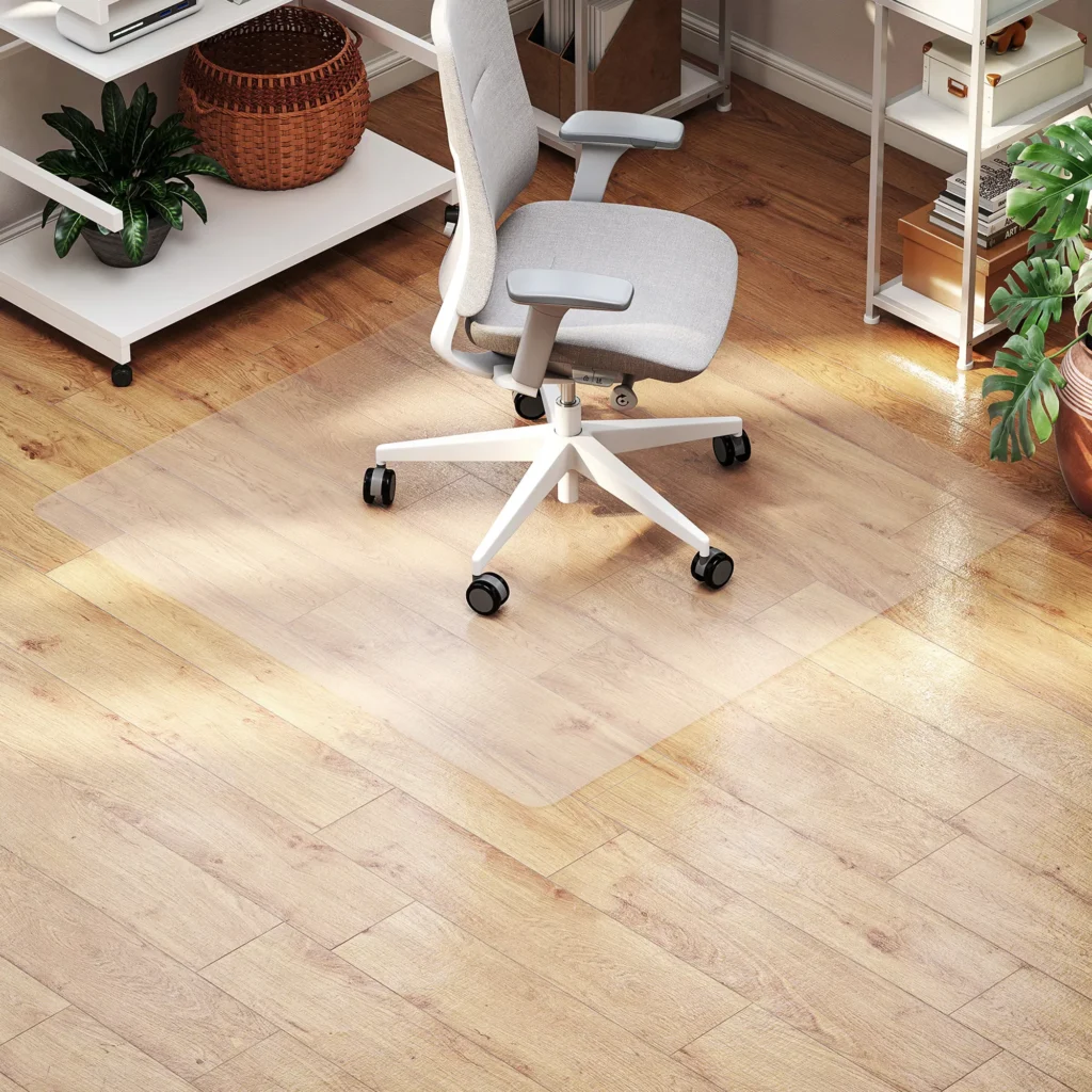 HOMCOM Apsauginė grindų danga, neslystanti, 1,5 mm storio, 120x120 cm, skaidri