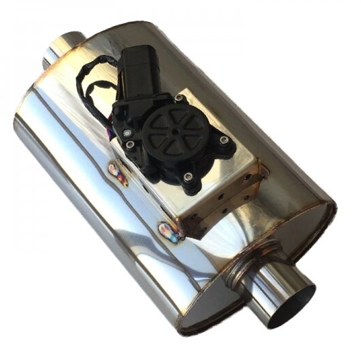 "STEEL" Exhaust systems - plokščio tipo bakelis su sklende 1in / 1 out 63mm