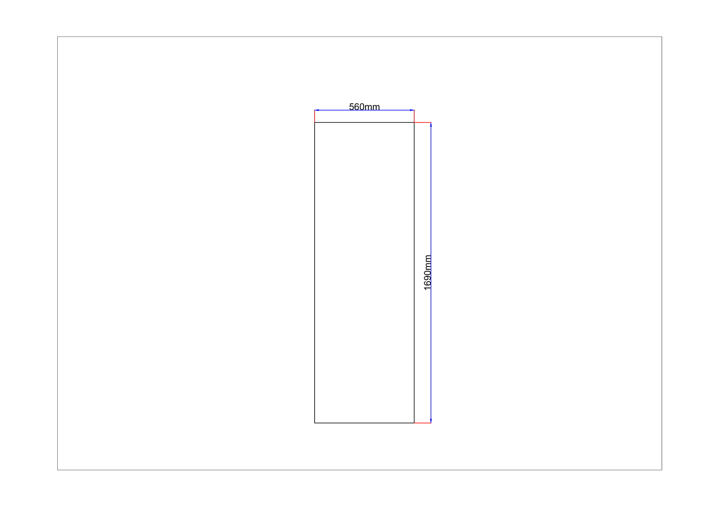 Dušo kabinos šoninis stiklas tiesus 560x1690 grey 3.118.