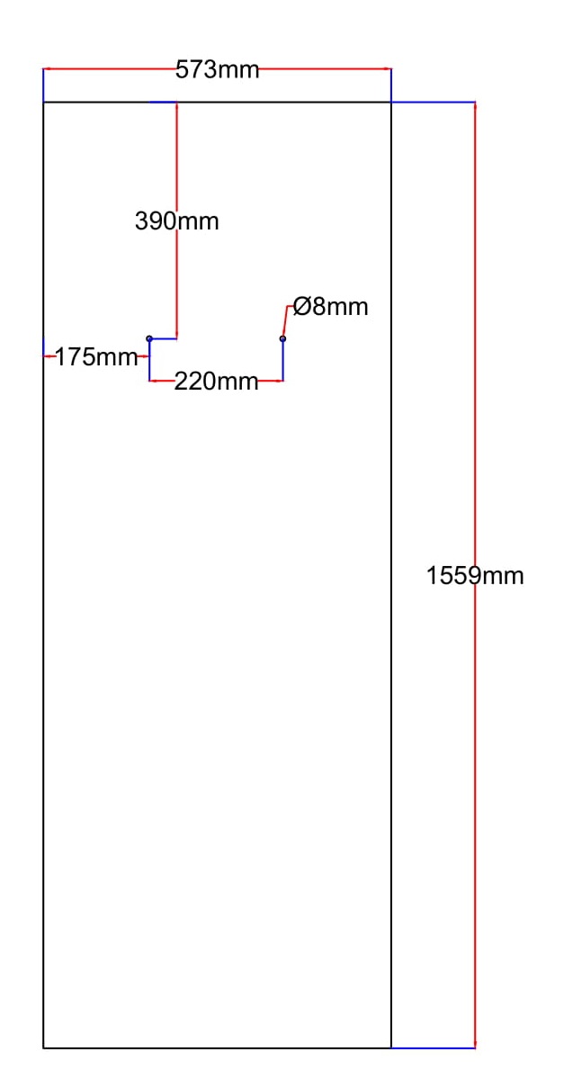 Dušo kabinos galinis stiklas 573x1559 mm juodas TM-885 II