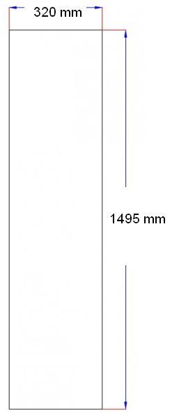 Dušo kabinos šoninis stiklas tiesus 320x1495 mm šinšil 8.10