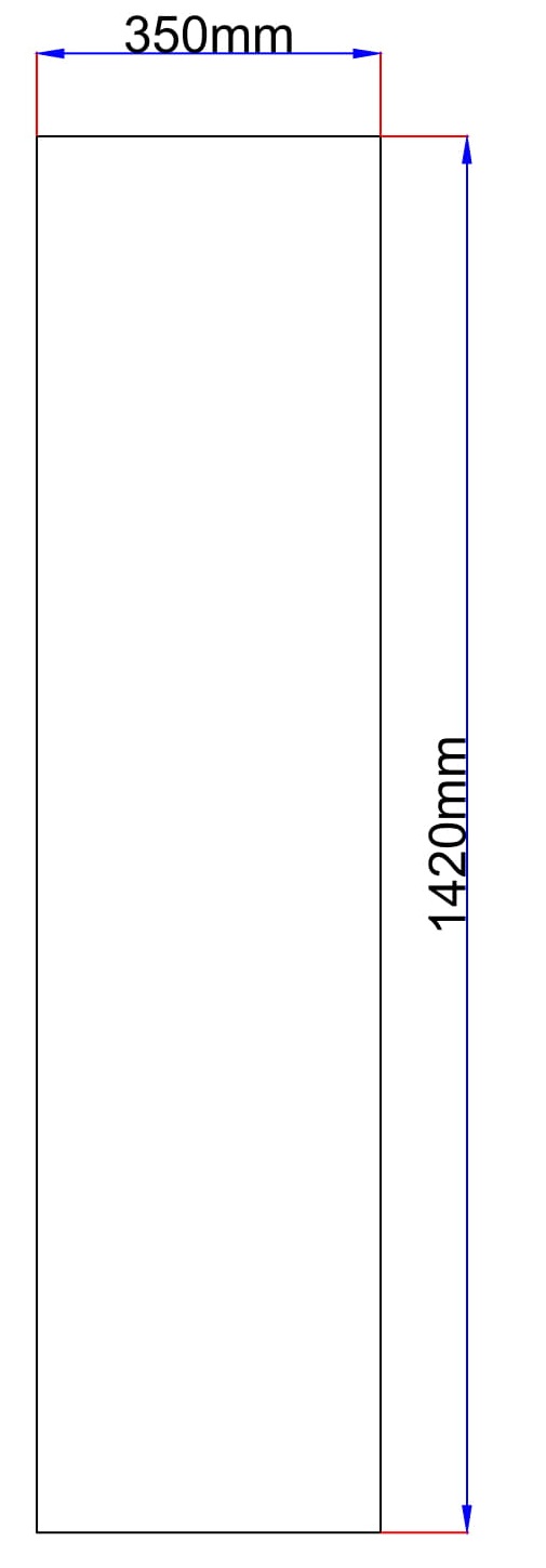 Dušo kabinos šoninis stiklas tiesus 350x1420 šinšil 3.53.