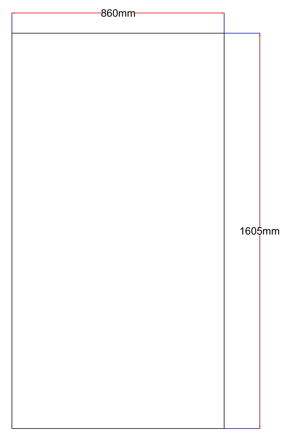 Dušo kabinos šoninis stiklas tiesus 860x1605 grey 3.121.